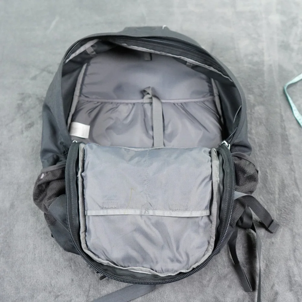 The North Face Heckler Backpack Black Grey Hiking School Bag PaddedLogo